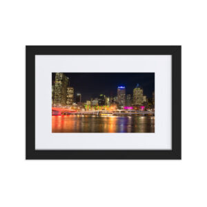 Brisbane River (city lights 2) Matte Paper Framed Poster With Mat