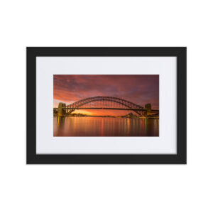 Harbour Bridge from Blues Point (city lights 4) Matte Paper Framed Poster With Mat